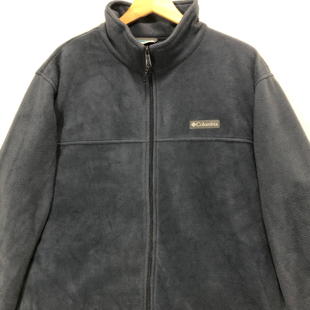 Columbia Fleece Jacket Full Zip Blue Mens 2X Outerwear Warm Sportswear